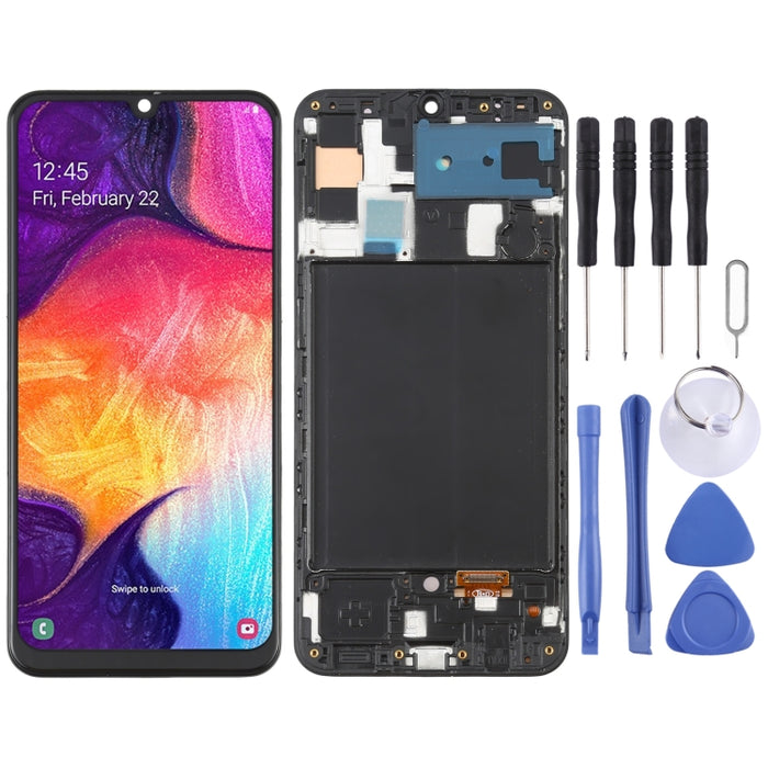 6.36 inch OLED Material LCD Screen and Digitizer Full Assembly with Frame for Samsung Galaxy A50 SM-A505, For Samsung Galaxy A50 (6.36 inch OLED)