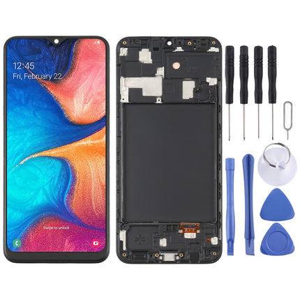 6.36 inch OLED Material LCD Screen and Digitizer Full Assembly with Frame for Samsung Galaxy A20 SM-A205, For Samsung Galaxy A20 (6.36 inch OLED)