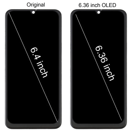 6.36 inch OLED Material LCD Screen and Digitizer Full Assembly with Frame for Samsung Galaxy A30 SM-A305, For Samsung Galaxy A30 (6.36 inch OLED)