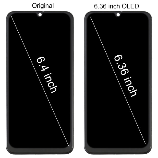 6.36 inch OLED Material LCD Screen and Digitizer Full Assembly with Frame for Samsung Galaxy A30 SM-A305, For Samsung Galaxy A30 (6.36 inch OLED)