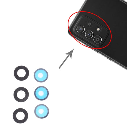 For Samsung Galaxy A52 SM-A525 10pcs Back Camera Lens, For Samsung Galaxy A52