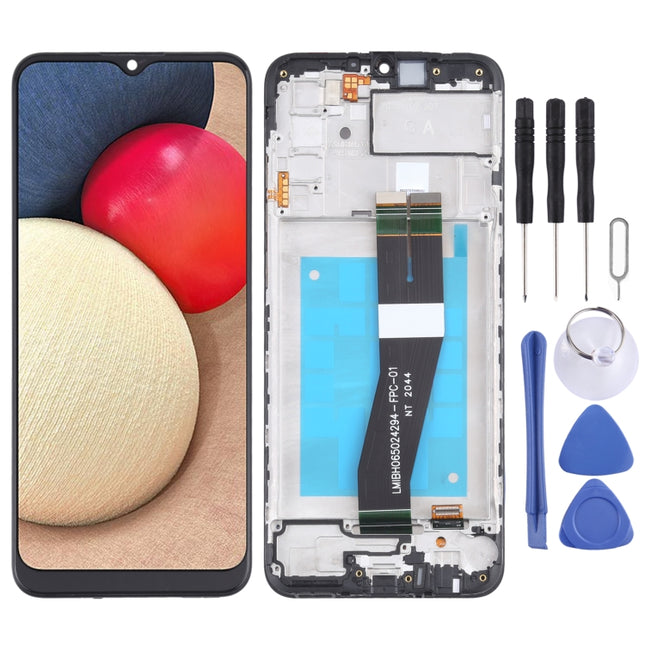 Original LCD Screen and Digitizer Full Assembly With Frame for Samsung Galaxy A02s SM-A025F(GA Version), For Samsung Galaxy A02s (GA Version)