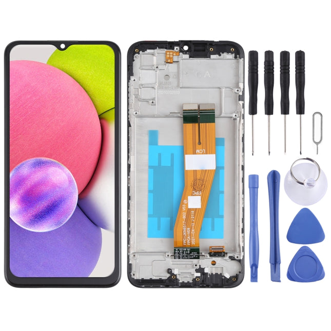 Original LCD Screen and Digitizer Full Assembly with Frame for Samsung Galaxy A03s SM-A037, For Samsung Galaxy A03s (Original)