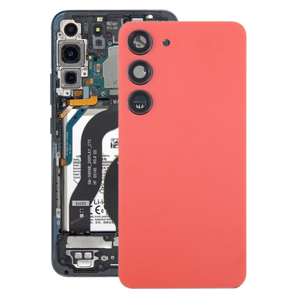 For Samsung Galaxy S23 SM-S911B OEM Glass Battery Back Cover with Camera Lens Frame, For Samsung Galaxy S23 (with Camera Cover)