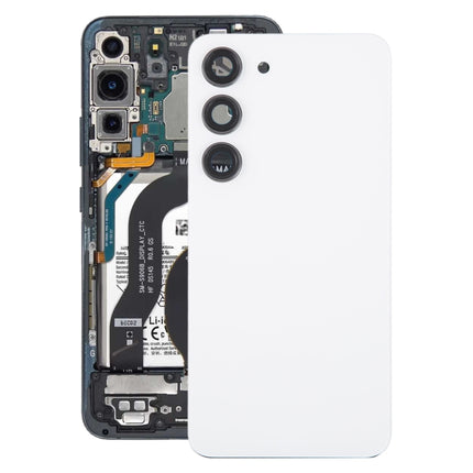 For Samsung Galaxy S23 SM-S911B OEM Glass Battery Back Cover with Camera Lens Frame, For Samsung Galaxy S23 (with Camera Cover)