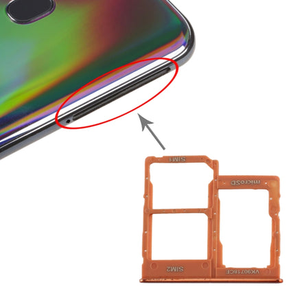 For Galaxy A40 SIM Card Tray + SIM Card Tray + Micro SD Card Tray, For Samsung Galaxy A40, For Samsung Galaxy A40 (Dark Blue), For Galaxy A40(Red), For Galaxy A40
