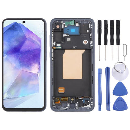 For Samsung Galaxy A55 SM-A556B OLED LCD Screen Digitizer Full Assembly with Frame