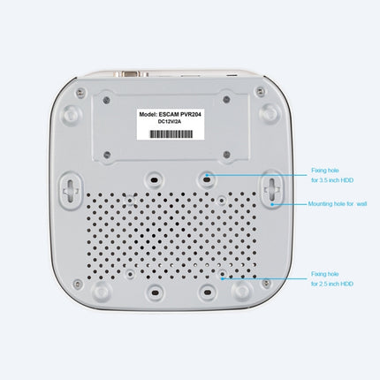 ESCAM PVR204 1080P 4CH+2CH ONVIF NVR Digital Video Recorder with 2CH Cloud Channel for IP Camera System, PVR204