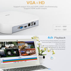 ESCAM PVR204 1080P 4CH+2CH ONVIF NVR Digital Video Recorder with 2CH Cloud Channel for IP Camera System, PVR204
