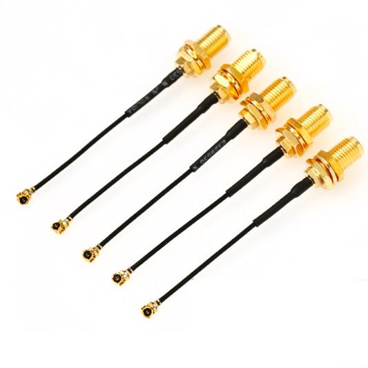 5 PCS / Set RG178 Ufl / IPX / IPEX to SMA Female Adapter Braid Cable, Length:10cm, 10cm