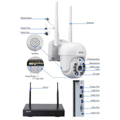 ESCAM WNK714 3.0 Million Pixels 4-channel HD Dome Camera NVR Wireless Monitoring Kit, AU Plug, SPC0100AU, SPC0100EU, SPC0100UK, SPC0100US