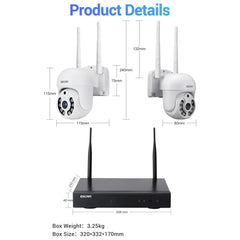 ESCAM WNK714 3.0 Million Pixels 4-channel HD Dome Camera NVR Wireless Monitoring Kit, AU Plug, SPC0100AU, SPC0100EU, SPC0100UK, SPC0100US