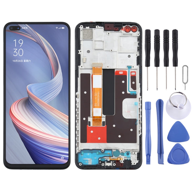 LCD Screen and Digitizer Full Assembly With Frame for OPPO A92s/Reno4 Z PDKM00, For OPPO A92s/Reno4 Z