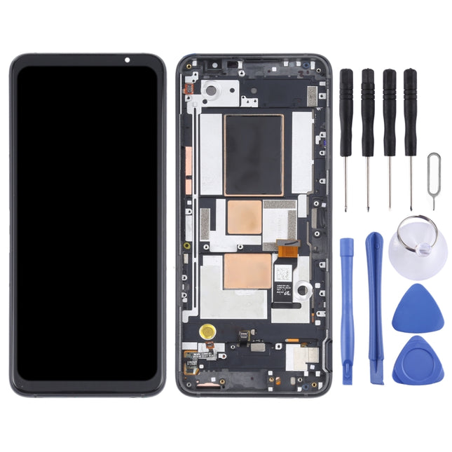 OLED Material LCD Screen and Digitizer Full Assembly With Frame for Asus ROG Phone 5 ZS673KS