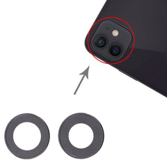 2 PCS Rear Camera Glass Lens Metal Inside Protector Hoop Ring for iPhone 13 / 13 Mini