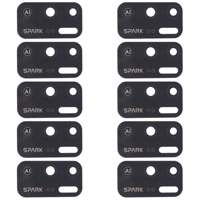 For Tecno Spark 5 Air KD6a 10pcs Back Camera Lens, For Tecno Spark 5 Air