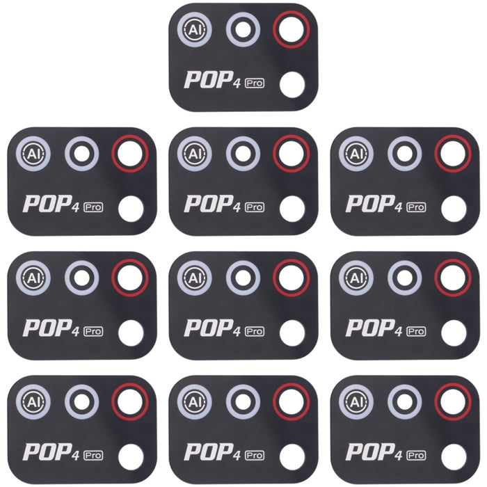 For Tecno Pop 4 Pro 10pcs Back Camera Lens, For Tecno Pop 4 Pro
