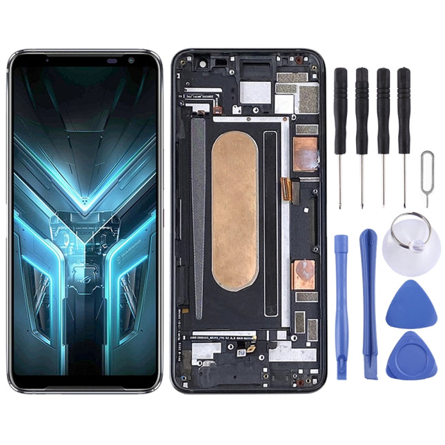 OLED Material LCD Screen and Digitizer Full Assembly with Frame for Asus ROG Phone 3 ZS661KS I003DD