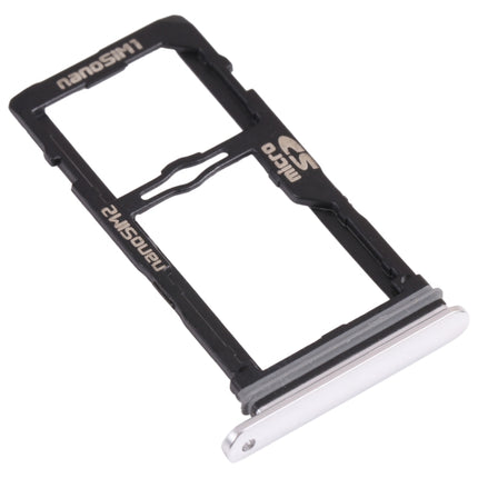 Nano SIM Card Tray + Nano SIM Card Tray / Micro SD Card Tray for LG G8S ThinQ LMG810, LM-G810, LMG810EAW, For LG G8S ThinQ