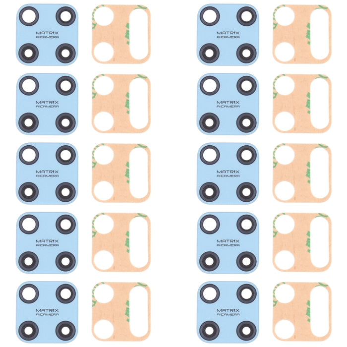 For OPPO Realme C25Y RMX3265, RMX3268 10pcs Back Camera Lens, For OPPO Realme C25Y