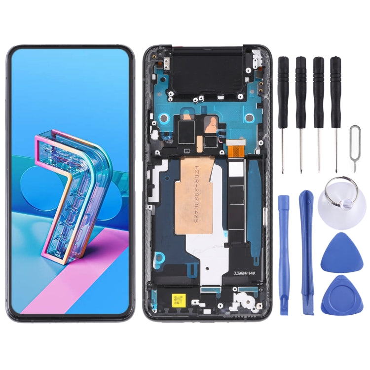 90Hz AMOLED Material LCD Screen and Digitizer Full Assembly with Frame for Asus Zenfone 7 Pro / Zenfone 7 ZS670KS ZS671KS, For Asus Zenfone 7 Pro / Zenfone 7