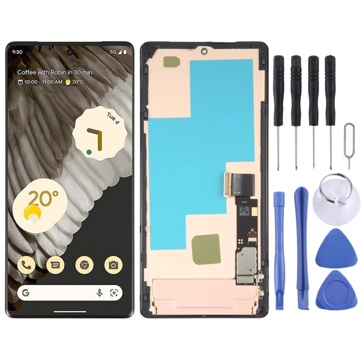 For Google Pixel 7 Pro GV4BC GE2AE Original AMOLED LCD Screen Digitizer Full Assembly with Frame