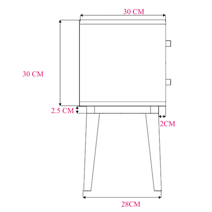 Minimalist Mango Wood White Logan Narrow Bedside Table