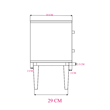Scandinavian Light Walnut Oslo Bedside Table