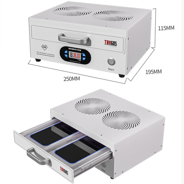 TBK 605 100W Mini UV Curing Lamp Box 48 LEDs Curved Surface Screen UV Curing Box, EU Plug, US Plug, AU Plug, UK Plug, EU Plug