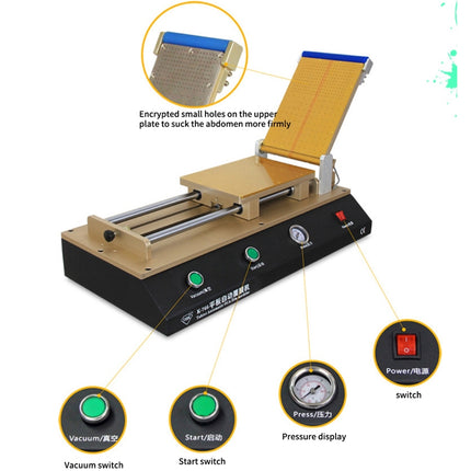 TBK-766 12 inch Tablet Automatic OCA Laminator Machine Polarizer Film Laminator Machine for LCD Repair Built-in Vacuum Pump, TBK-766