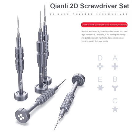 QIANLI 5 in 1 Multi-purpose 2D Grenade Magnetic Screwdriver Set, 2D