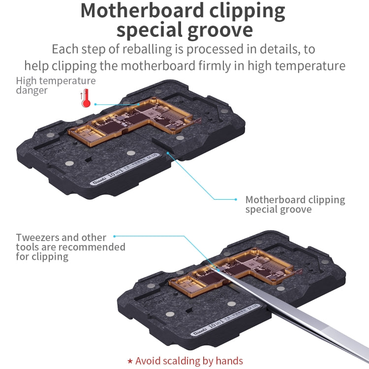 Qianli 10 in 1 Middle Frame Reballing Platform For iPhone X / XS / XS Max / 11 / 11 Pro / 11 Pro Max / 12 / 12 Pro / 12 mini / 12 Pro Max