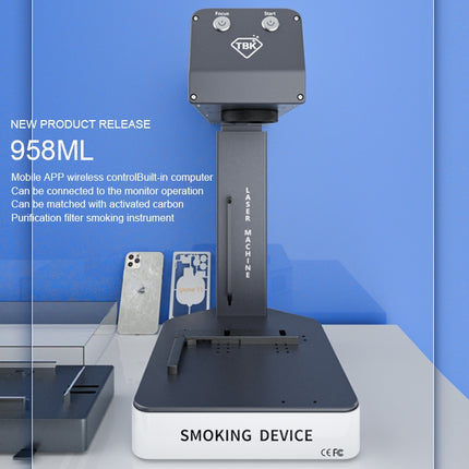 TBK-958ML With Smoking Device Auto Focus Laser Marking Engraver Repair Machine, TBK-958ML