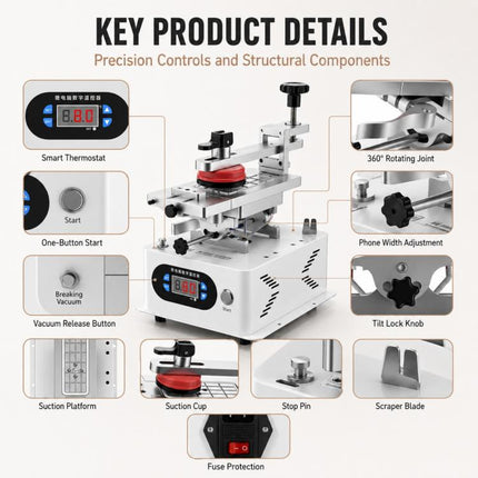 TBK 988C LCD Rotary Separator Middle Frame Remover, TBK 988C