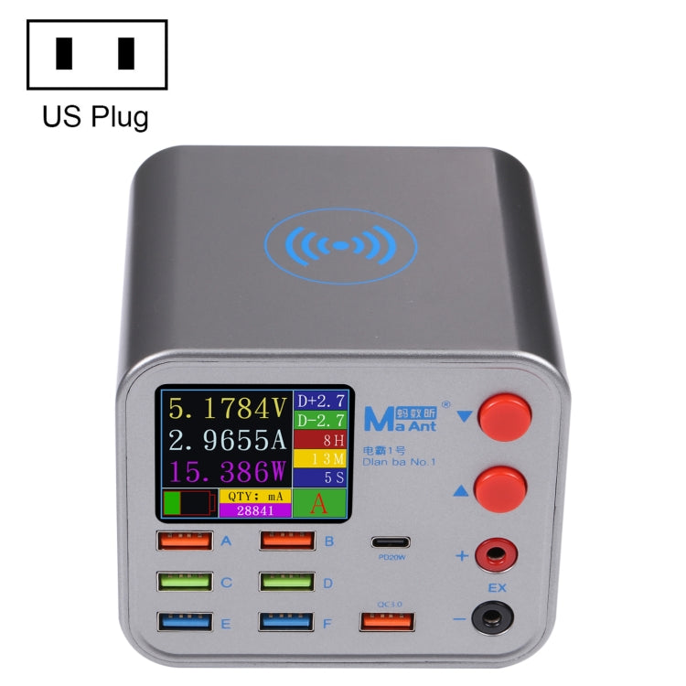 MaAnt Dianba NO.1 Multi-port Wireless USB PD Charger, US Plug, Dianba NO.1, US Plug, Dianba NO.1, EU Plug