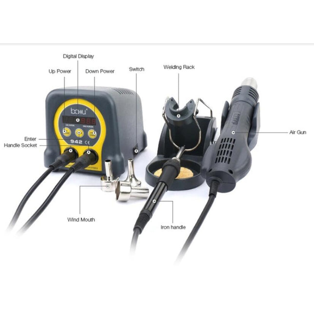 BAKU ba-942 Led BGA SMD Hot Air Rework Soldering Station, EU Plug, EU Plug