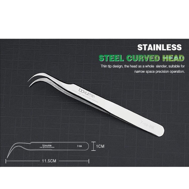 BAKU BA-i6-7-sa Stainless Steel Curved Tweezers, BAKU BA-i6-7-sa (Curved )