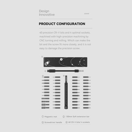 JAKEMY JM-8180 47 in 1 CR-V Precision Magnetic Screwdriver Set, JM-8180 (White)
