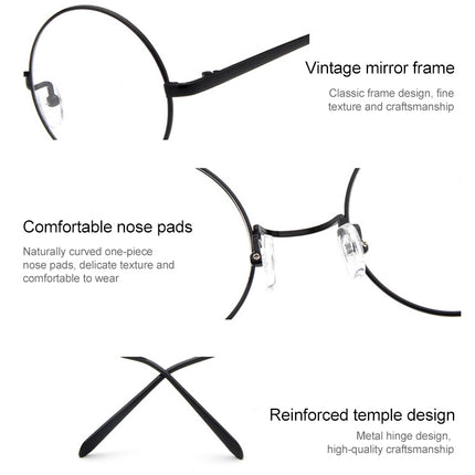 Round-Framed Glasses Small Fresh, Round-Framed Glasses, Golden, Silver, Bronze, Gun gray