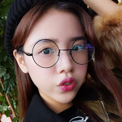 Round-Framed Glasses Small Fresh, Round-Framed Glasses, Golden, Silver, Bronze, Gun gray