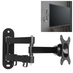 14-27 inch Universal Horizontal Vertical Screen Installable Rotatable Retractable Computer Monitor Three Arms Wall Mount Bracket, 14-27 inch Horizontal Screen Installable