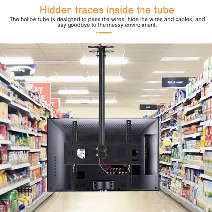 32-65 inch Universal Height & Angle Adjustable Single Screen TV Wall-mounted Ceiling Dual-use Bracket, Retractable Range: 0.5-2m