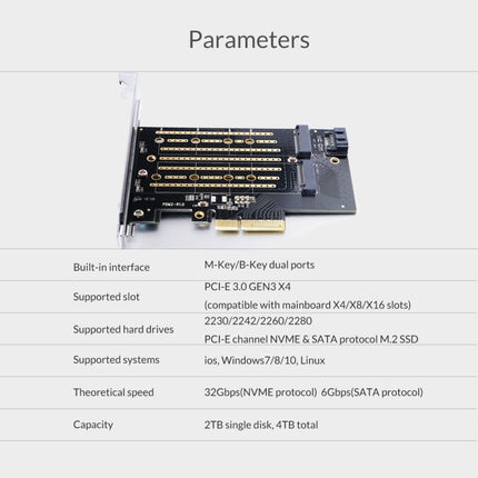 Tarjeta de expansión ORICO PDM2 M.2 NVME a PCI-E 3.0 X4