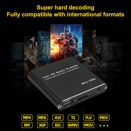MINI 1080P Full HD Media USB HDD player SD/MMC card player, EU