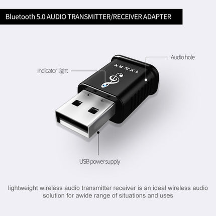 Transmisor y receptor Bluetooth 2 en 1 MSD168, miniadaptador estéreo inalámbrico con entrada AUX de 3,5 mm y Bluetooth 5.0 para coche, TV, PC, MP3