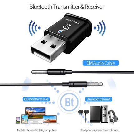Transmisor y receptor Bluetooth 2 en 1 MSD168, miniadaptador estéreo inalámbrico con entrada AUX de 3,5 mm y Bluetooth 5.0 para coche, TV, PC, MP3
