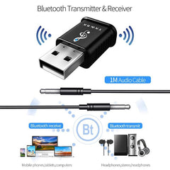 MSD168 2 in 1 Bluetooth Sender Empfänger Mini 3,5mm AUX Stereo Drahtlose Bluetooth 5,0 Adapter Für Auto TV PC MP3