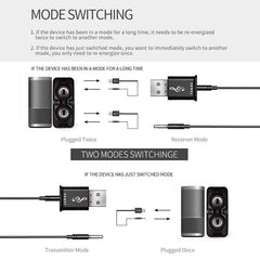 MSD168 2 in 1 Bluetooth Sender Empfänger Mini 3,5mm AUX Stereo Drahtlose Bluetooth 5,0 Adapter Für Auto TV PC MP3