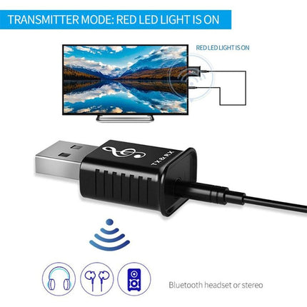 Transmisor y receptor Bluetooth 2 en 1 MSD168, miniadaptador estéreo inalámbrico con entrada AUX de 3,5 mm y Bluetooth 5.0 para coche, TV, PC, MP3