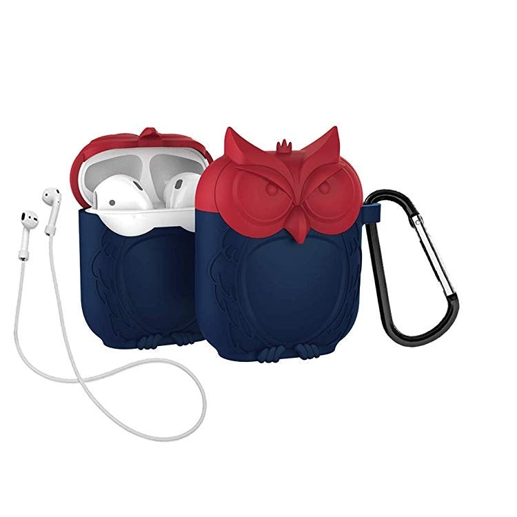 Owl Appearance Case for Airpods, Blue + Red